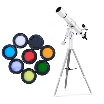 Profesionāli Alumīnija sakausējuma Optiskās Lēcas Krāsu filtru Komplekts Teleskopu Piederumi 1.25 Collu / sasniedzot 31,7 mm Teleskopu Moonlight