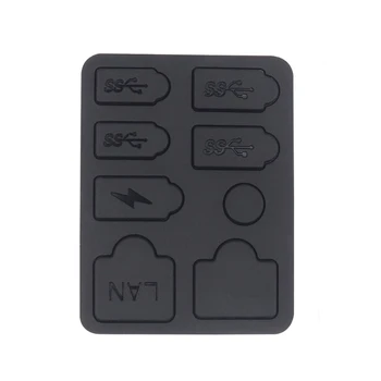 Putekļu Pievienojiet Spēļu Konsoli Silikona Putekļu Aizsargs, paredzēts PS 5 LAN Tips-C USB Doks nepievelk putekļus Plug Spēļu Piederumi Black K0AC