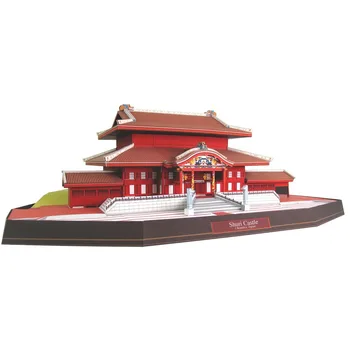 Ryukyu Mura Japāna 3D Papīra Paraugs Pasaules Slaveno Ēku Roku darbs DIY Rotaļlietas