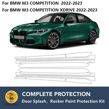 Sagrieztos Šūpuļzirgs Paneļi Krāsas Aizsardzību Skaidrs Krūšturis Aizsargu Komplekts TPU PPF BMW M3 KONKURENCES XDRIVE 2022-2023