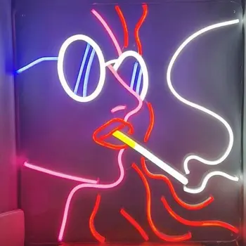 Smēķēšana Neona Gaismas Personalizētu Dāvanu Pielāgošana Neona Gaismas Sienu Apdare Animācijas Rakstzīmes, LED Cdvertising Valde