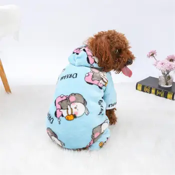 Suns Romper Silts-turot Suni Jumpsuit Pet Suns, Drukāt Pidžamas Apģērbi ar Cepuri