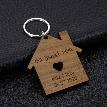 Sweet Home Keychain Personalizēta Koka Keychians Pielāgota Nosaukums Sievietēm Pāris Draugu Jubilejas Romantisku Dāvanu Keyring