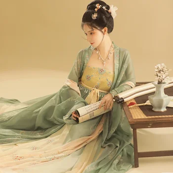 Sākotnējā Tang Dynasty Hanfu Kleita Sievietēm, Eleganti Izšūti Pušķis Kleitu, Tērpu Pibo Princese Dancewear Kleita Cosplay Kostīmi