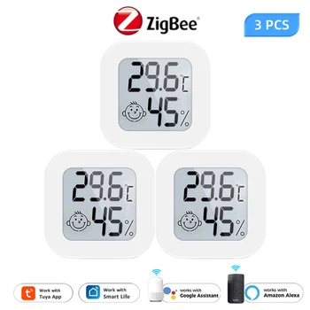 Tuya ZigBee Smart Home Temperatūras Un Mitruma Sensors Ar LED Ekrānu, Strādā Ar Gudru Dzīves darbu ar alexa, Google Palīgs