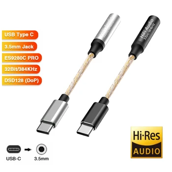 USB-B 3.5 mm Austiņu Pastiprinātāju CX31993 Audio Interfeisa Kabeli 32b/384kHz APK HiFi Audio Dekodēšana Adapteris C Tipa Konvertētājs