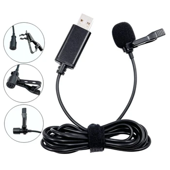 USB Mini Atloks Lavalier Mikrofons Clip-on Pogcaurums Mic Mobilo Tālruņu DSLR