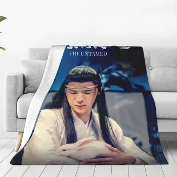 Uz Nepieradinātās Wang Yibo Flaneļa Segas Yaoi Lgbt Lan Zhan Jaunums Mest Segas uz Dīvāna, Gultas, Atpūtas telpa 125*100 cm Paklājs Gabalu