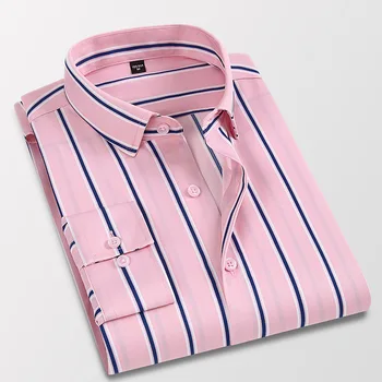 Vīriešu Apģērbu Modes Vasaras Jauna Dizaina Slim Vīriešu Plānas garām piedurknēm Krekls Mens Pogu Pleds Krekli Biznesa Kleita Krekls