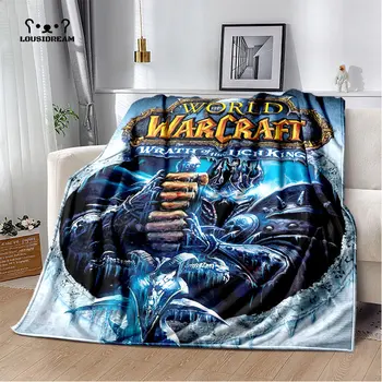 World Of Warcraft Dedzināšana Skaisti Iespiestas sofa bed cover mīksta un matains sega, pleds Maiga, Silta Flaneļa Mest Segas Fani