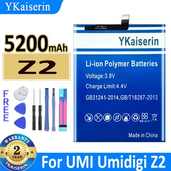 YKaiserin 5200mAh Baterija UMI Umidigi Z2 Akumulatoru UMI Umidigi Z 2 Bateria Ar Instrumentiem