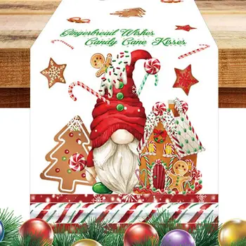 Ziemassvētku Galda Runner 70x13 Collu Pusdienu Galda Dzīvojamās Istabas Galda Stīgas Priecīgus Ziemassvētkus Veļa Galdi Auduma Piederumi