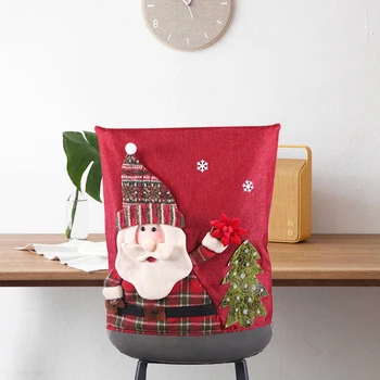 Ziemassvētku Krēslu Pārvalki Seģene Sniegavīrs Santa Claus Krēsla Pārsegs Veļa Segtu Ziemassvētku Brīvdienu Sadzīves Virtuves Restorāns