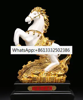 Ķīniešu Stilā Zirgu Formas Mākslas Darbu Laimīgo Zirgu Sveķu Mājās, Apdare, Rotājumi Galda Studiju Amatu Mājas Rotājumi, Dāvanas