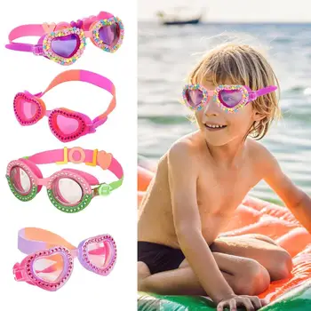 Ūdensizturīgs Bērniem Peldēšanas Aizsargbrilles Pret UV Miglošanas Pierādījumu, Peldēt Apmācība Brilles Karikatūra Sirds Formas Niršanas Brilles Bērniem Dāvanas