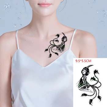 Ūdensnecaurlaidīgus Pagaidu Tetovējumu Uzlīmes Leopard Meitene Piecas Astes ķermeņa mākslas Flash Tetovējums Viltus Tatto Sievieti Vīriešiem